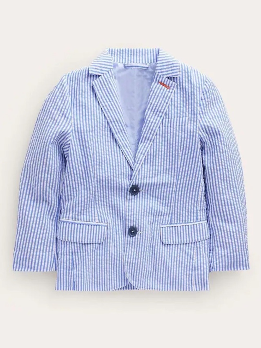Boden Blue Seersucker 100% Cotton Blazer Size 7-8 years